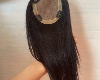Virgin Silk Base Human Hair Topper, Women's Hair Piece (12x13cm)