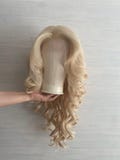 613 Blonde Color Lace Front  Synthetic Wig Long Big Curly Good Quality Cosplay wig , Drag Queen Wig ,Party Wig