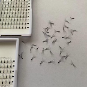6D Pre Made Fans Short Stem Lashes Extension Short Root C/D Texture