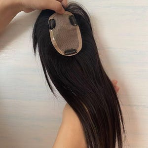 Virgin Silk Base Hair Topper 8*13cm ,Women Hair Topper Black and Brown Color