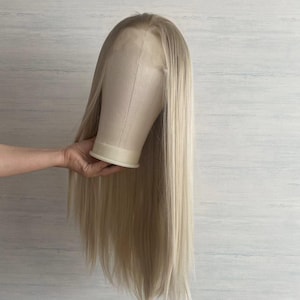 Tone Mix Color Lace Front  Synthetic Wig Long Straight Good Quality Cosplay wig , Drag Queen Wig ,Party Wig