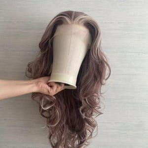 Highlight Mix Color Lace Front  Synthetic Wig Long Curly Good Quality Cosplay wig , Drag Queen Wig ,Party Wig