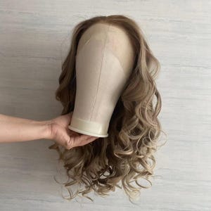 T#4 Color Root and Highlight Mix Color Lace Front  Synthetic Wig Body Wave Good Quality Cosplay wig , Drag Queen Wig ,Party Wig