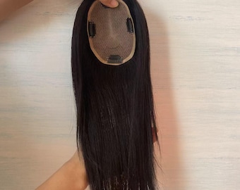 Virgin Silk Base Hair Topper 10*13cm ,Women Hair Topper Black and Brown Color