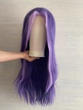 Front Light Purple, Back Purple Color Long Straight Lace Front  Synthetic Wig Good Quality Cosplay wig , Drag Queen Wig ,Party Wig product logo
