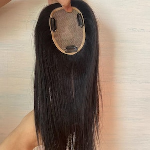 Virgin Silk Base Hair Topper 9*11cm ,Women Hair Topper Black and Brown Color