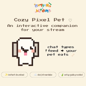 Cozy Pixel Pet Stream Widget | Interactive Twitch Companion (Digital Download)