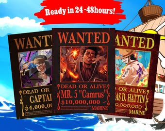 Affiche de recherche One Piece personnalisée | Affiche de prime anime personnalisée à partir d'une photo | Cadeau pour les fans d'anime et les cosplayers | Cadeau de dernière minute pour lui