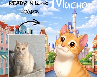 Retrato de mascota personalizado estilo caricatura | Ilustración de perro y gato | Arte de mascota inspirado en Pixar | Descarga de dibujo digital de mascota