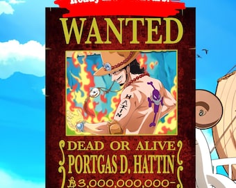 anime portrait one piece, one piece wanted, anime style custom portrait, custom illustrated portrait, custom character portrait