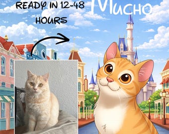 Retrato de mascota personalizado estilo caricatura | Ilustración de perro y gato | Arte de mascota inspirado en Pixar | Dibujo digital de mascota, mascota estilo Disney