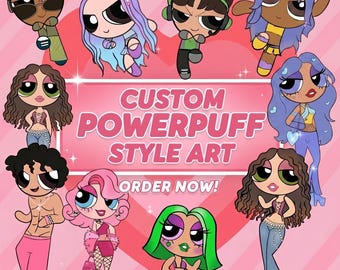 Retrato personalizado de las Chicas Superpoderosas a partir de una foto, Personaje personalizado de las Chicas Superpoderosas, Regalo de cumpleaños para ella, Regalo de última hora para ella, Personalizado