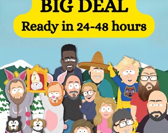 Retrato en el parque, regalo de última hora para él, dibujo animado a partir de una foto, arte digital personalizado para parejas o mascotas, retrato de dibujos animados personalizado para televisión.