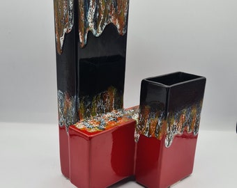 Vintage  sculptural Italian mid century vase S.A, Ceramiche GITANO fat lava 1960s Mid Century Modern pottery Made in the Rep of San Marino