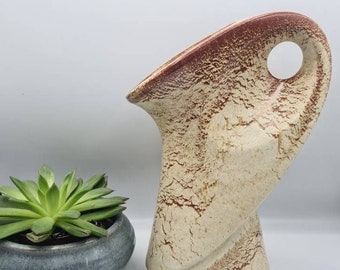 MODERNIST Sculptural Italian McM Ceramic Vase for BERTONCELLO Ceramiche in Schiavon Italy numbered  Havana screziato