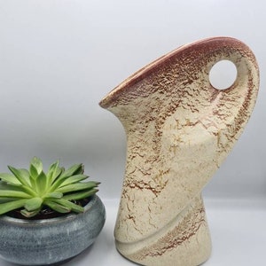 MODERNIST Sculptural Italian McM Ceramic Vase for BERTONCELLO Ceramiche in Schiavon Italy numbered  Havana screziato
