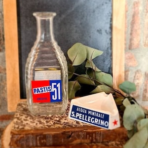 FRENCH vintage PERNOD 45 PASTIS 51 Water Decanter jug, promotional Anisette Pernod pastis water carafe, Barware bistro cafe Mediterranean