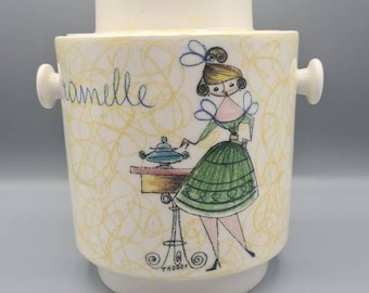 RARE Vintage 1950-60s  Taddei Ceramica Lavoratti Sesto Fiorentino  Kitchen Cannister, Cookie Jar, Caramelle Candy Holder Container, Maiolica