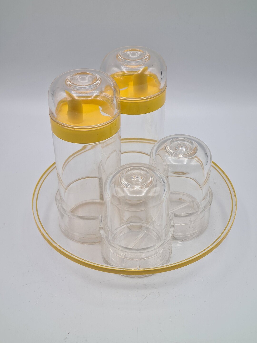 Vintage Ambrogio Pozzi for Guzzini CRUET Spice Rack Lucite Set for Salt