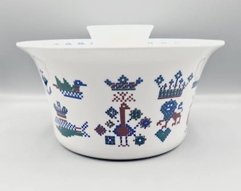 FIGGJO FLINT MENU, 2 Qt forno piatto, casseruola coperta w / coperchio, design Hermann Bongard, Figgjo Flint Menu Norvegia, MCM Mid Century Modern 1960