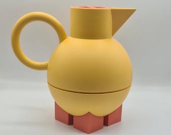 ALESSI EUCLID thermos by Micheal Graves Memphis Design saffron yellow salmon orange