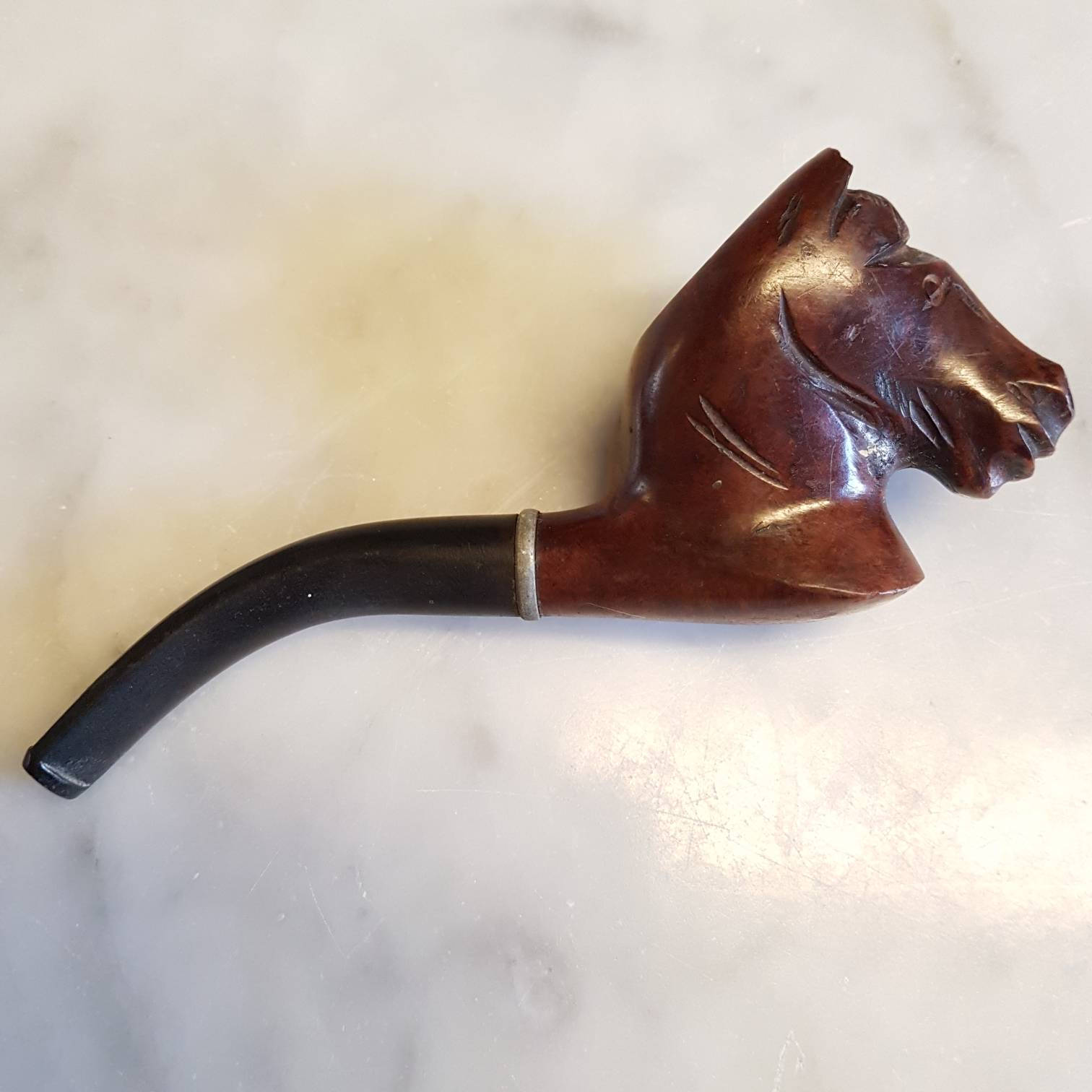 Vintage Estate Hand Carved Wooden Horse Head smoking pipe D4 Etsy