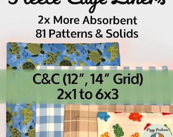 C&C (12”,14” Grid) Fleece Cage Liners | Zorb Absorbency | Shrink Proof | 1x1 to 6x3 | Guinea Pigs Hedgehogs Ferrets Chinchillas Rabbits Rats