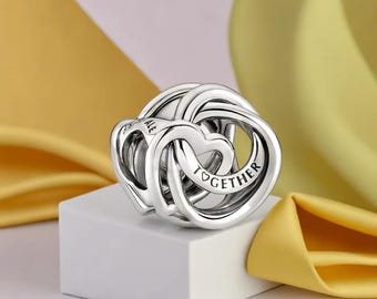 Family Always Encircled Heart Charm Sparkling Family Charms Celebrate Love and Anniversaries with Meaningful Bracelet Charms