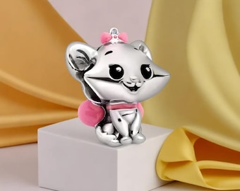 Charm de Marie de Los Aristogatos: joyería de plata de ley acabada a mano