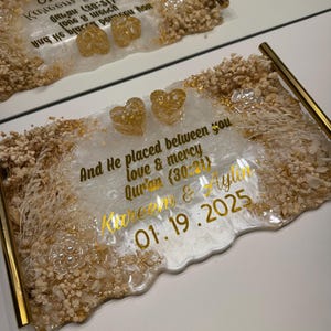 Islamic Ring Tray | Wedding Tray | Engagement Tray | Nikkah Tray | Wedding gift | Handmade | Resin Art | Resin Tray | Custom Tray