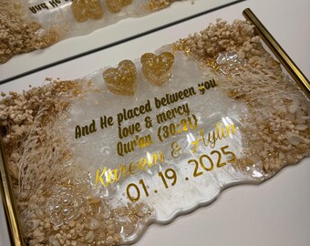 イスラム風の結婚指輪トレイ｜金箔を使った手作り樹脂アート