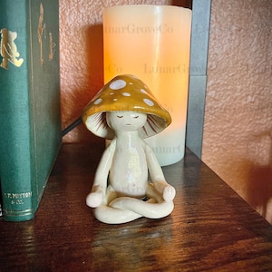The Original Meditation Mushrooms | Handmade Desk Companion | Pencil Holder | Home, Desk and Office Decor | Mushroom Figurine