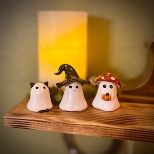 Little Ghost | Ghost Witch | Ghost Cat | Ghost Mushroom | Halloween Decor | Autumn Home Decor | Desk Fall Figurine