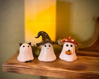 Little Ghost | Ghost Witch | Ghost Cat | Ghost Mushroom | Halloween Decor | Autumn Home Decor | Desk Fall Figurine