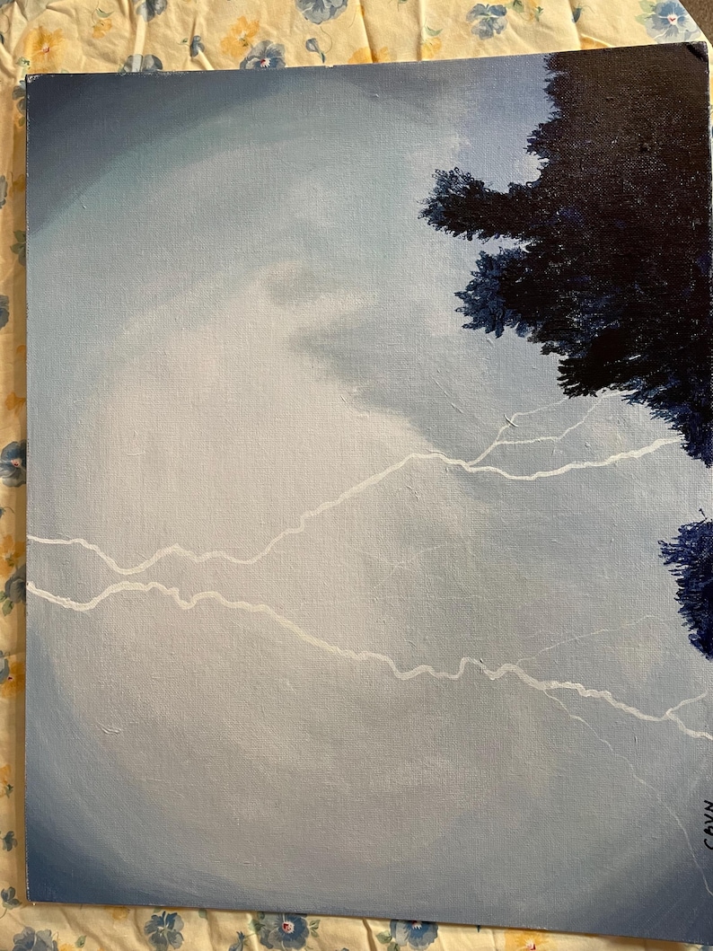 Winter Lightning Storm Art Print - Etsy