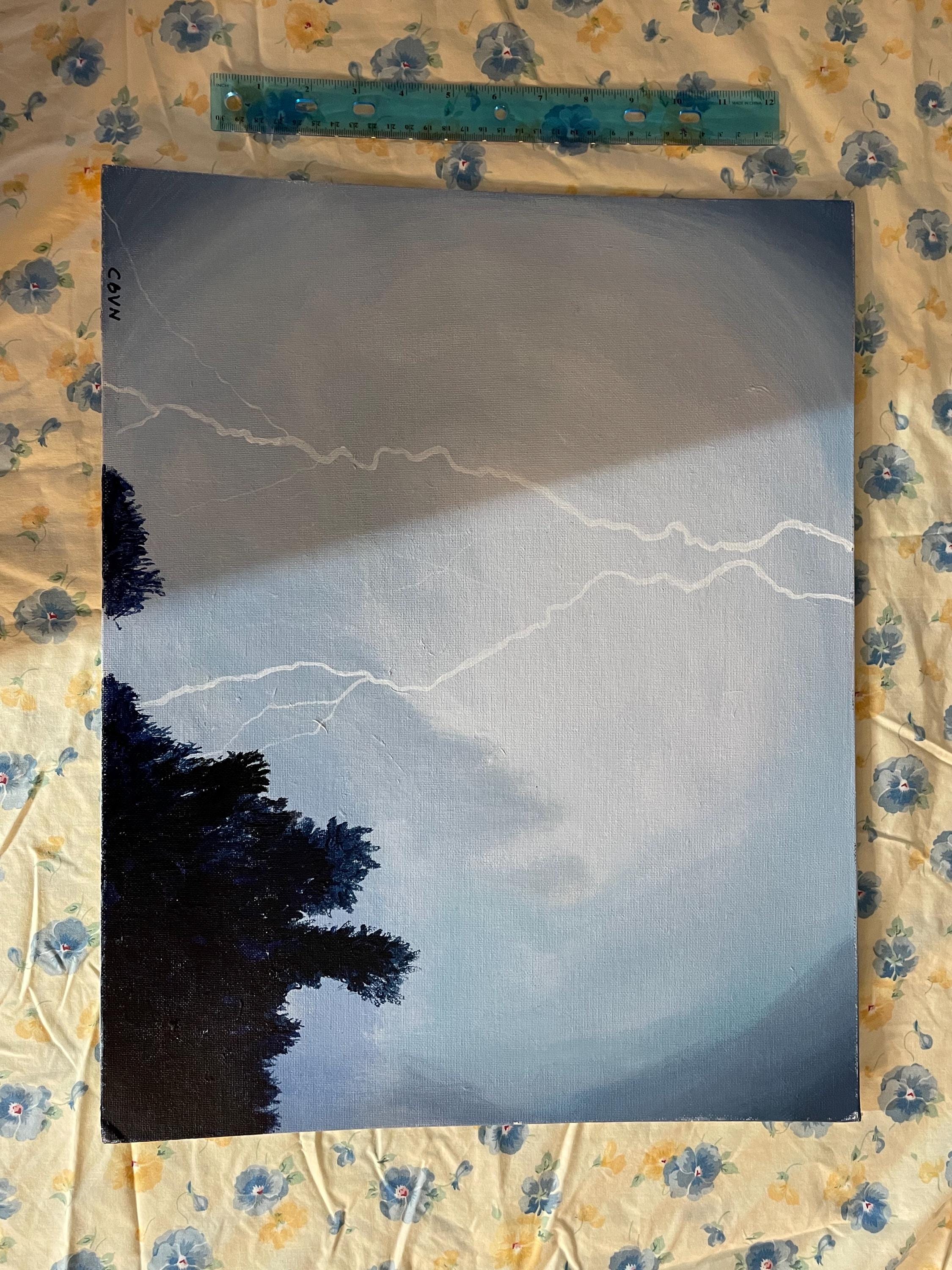 Winter Lightning Storm Art Print - Etsy