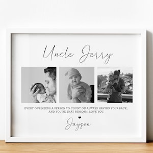 Uncle Gift Idea, Photo Gift Print, Personalize Uncle Gift from Niece or Nephew, Uncle Photo Wall Art, Uncle Poster, Uncle Collage Gift Frame