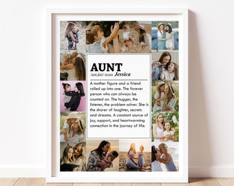 Aunt Gift Idea, Photo Collage Gift for Aunt, Personalized Aunt Photo Collage, Aunt Definition, Auntie Gifts, Auntie Collage, Niece Gift Aunt