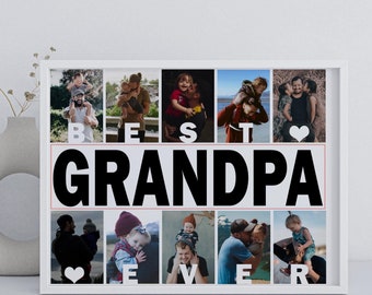 Personalisierte Opa Foto Collage, Opa Geschenk, individuelles Geschenk für Opa, Opa Collage Print, individuelles Geschenk von Enkelkindern an Opa