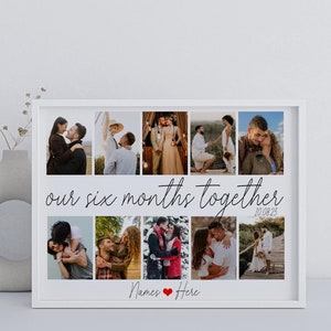 Regalo personalizado de 6 meses, regalo de aniversario de 6 meses, 6 meses juntos, regalo de aniversario para novio de 6 meses, regalo de collage de 6 meses para ella