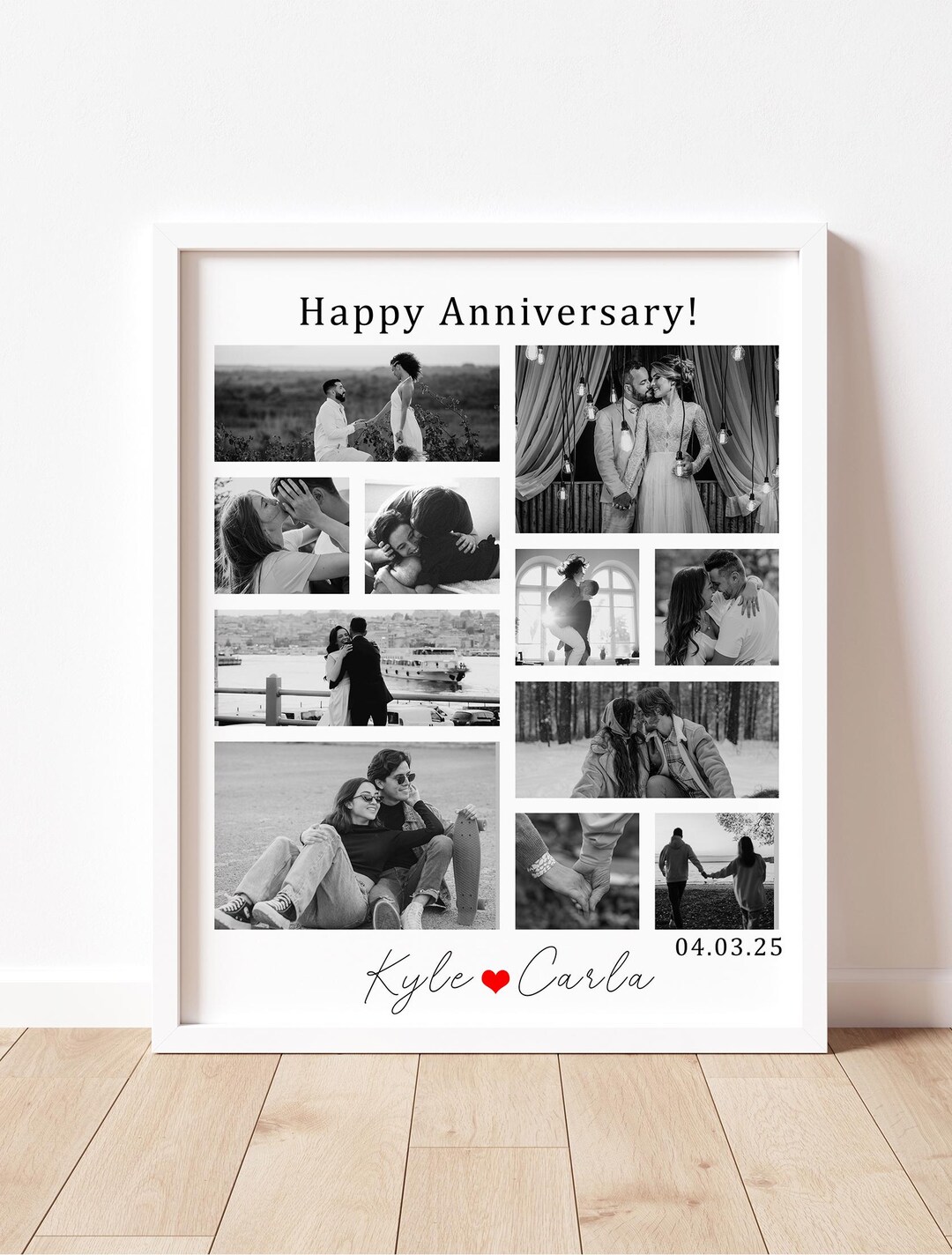 Personalised Picture Collage Memorable Gift for Partner, Gift for Him ...