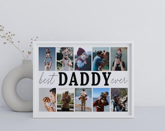 Daddy Photo Collage, Customized Father's Gift From Kids, Printable Father Daddy Photo Collage, Personalized Photo Gift For Daddy