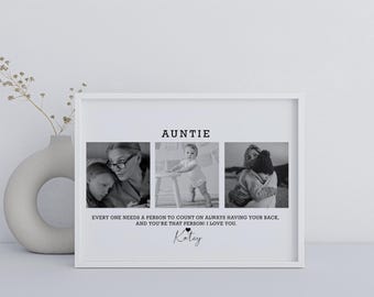 Personalized Auntie Gift Print, Gift from Nephew Niece, Aunty Ideas as Gift, Custom Gift for Aunt, Sister Gift from Child, Gift for Sis