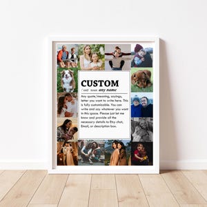 Collage de fotos con texto personalizado, collage de letras personalizado, collage de fotos con texto, regalo de collage de fotos, arte de palabras, collage de imágenes con nombre personalizado