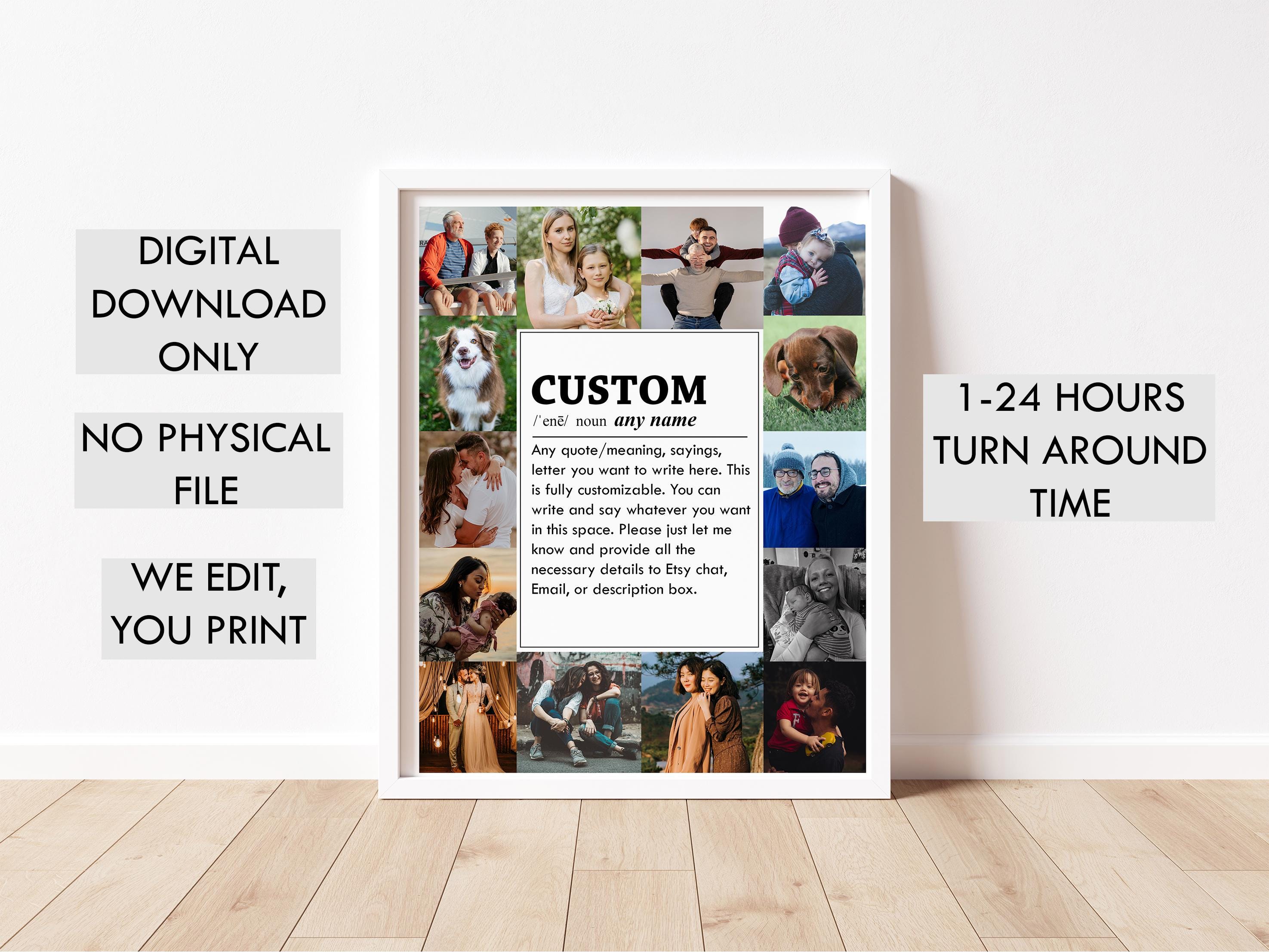 Personalized Text Photo Collage, Custom Letter Collage, Your Text Photo ...