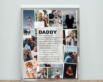 PRINTABLE Daddy Fathers Gift Collage, Daddy Photo Collage, Custom Father's Gift, Gift For Dad, Personalized Gift for Dad, Photo Gift