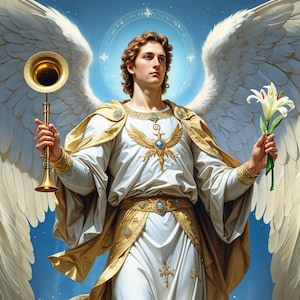 Archangel Gabriel – 12 JPG Images – Angelic Messenger, Spiritual Art, Christian Digital Meditation, Spiritual