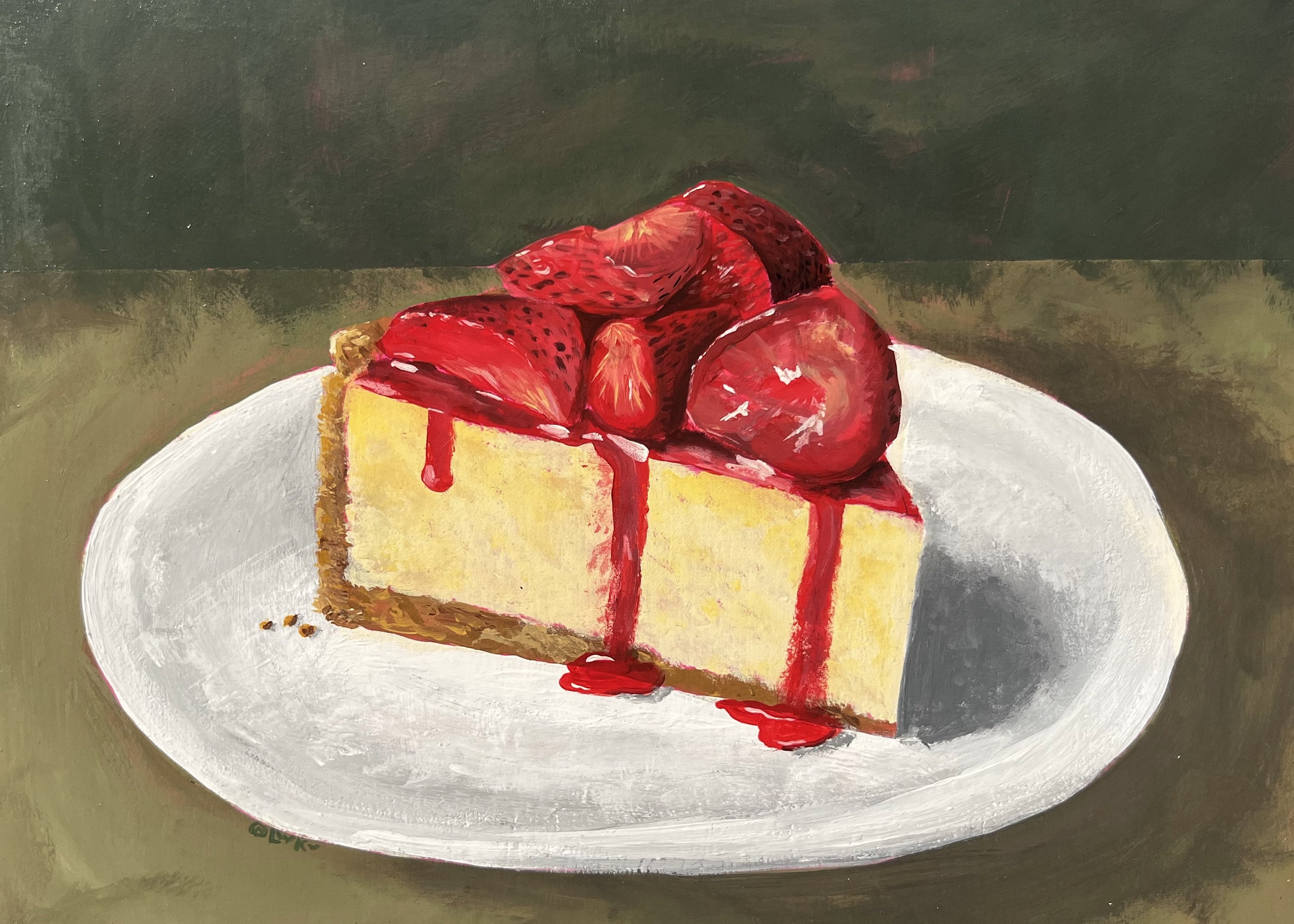 Strawberry Cheesecake Art Print, Pastry Wall Decor - Etsy