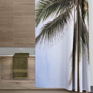 Palm Tree Shower Curtain: Tropical Beachy Bathroom Decor