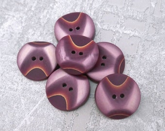 RETRO 18mm Vintage Czech Glass Art Deco BLUE AB Black Paisley Swirl Buttons 4pc